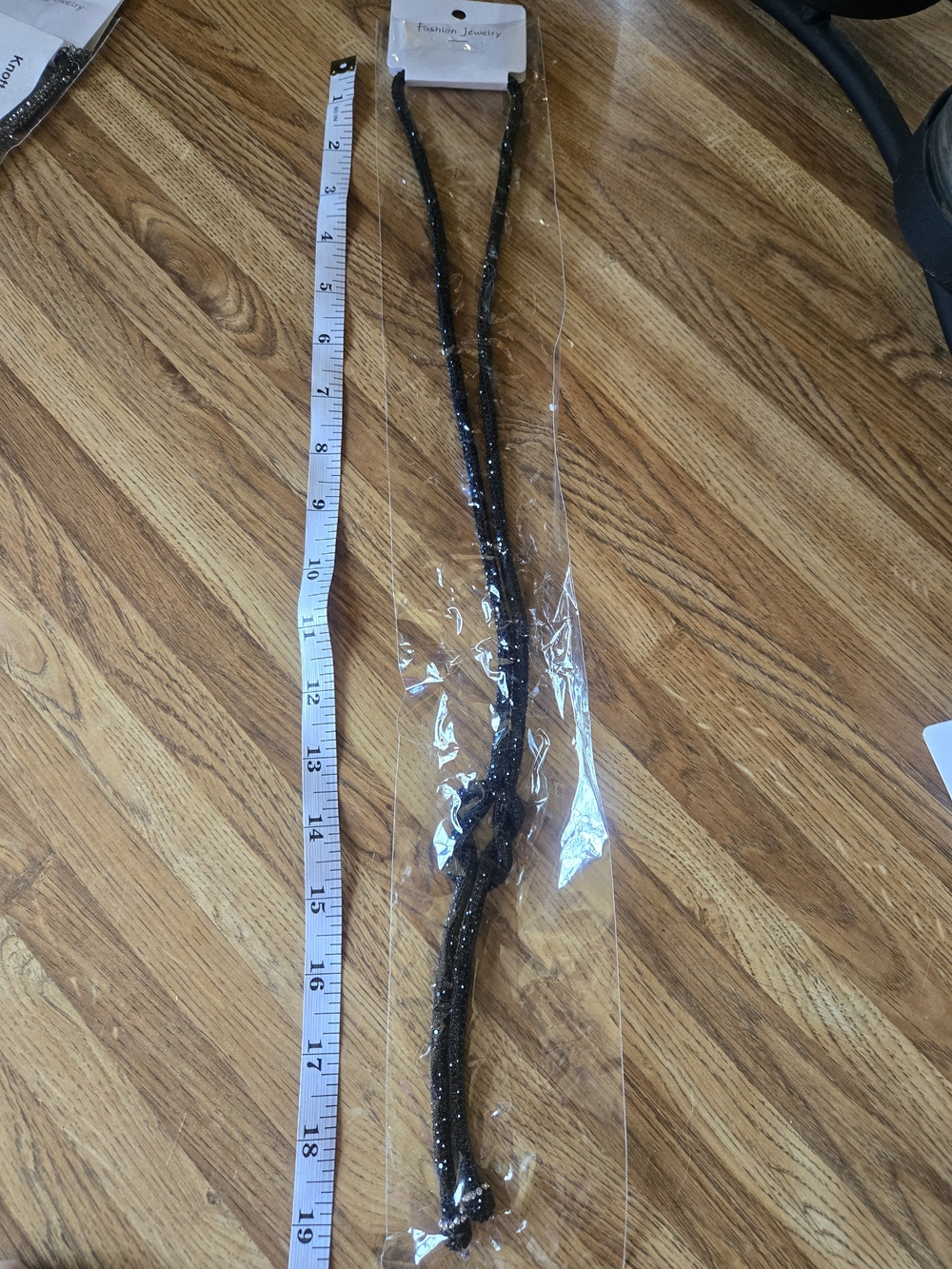 Fashion Jewelry Black Sparkle Strand Necklace